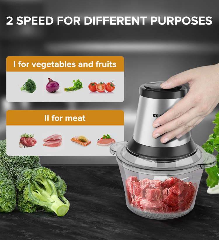 Electric multi purpose multifunction mini stainless steel yam pounder kitchen chopper machine food processor with meat grinder