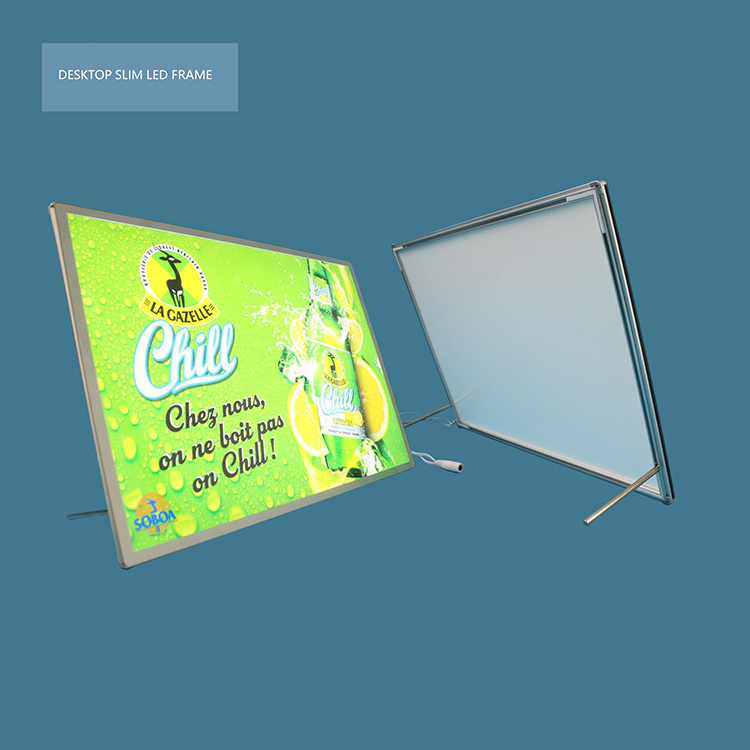 indoor desktop LED picture frame easy change the UV printing poster