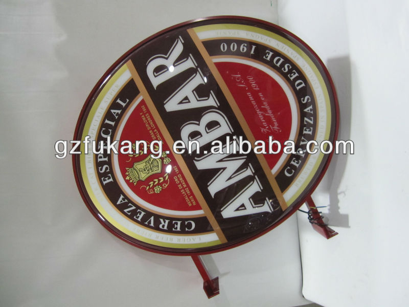 customized shape unti-UV waterproof outdoor advertising vacuum formed Oval light box