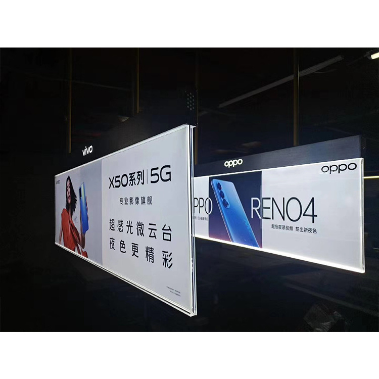 China supplier ceiling hanging poster frame double sided led picture frame advertising light boxes