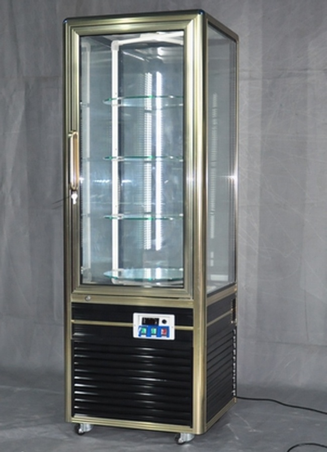 4 Side glass Bakery Rotating display cooler / Cake Revolve showcase cabinet fridge