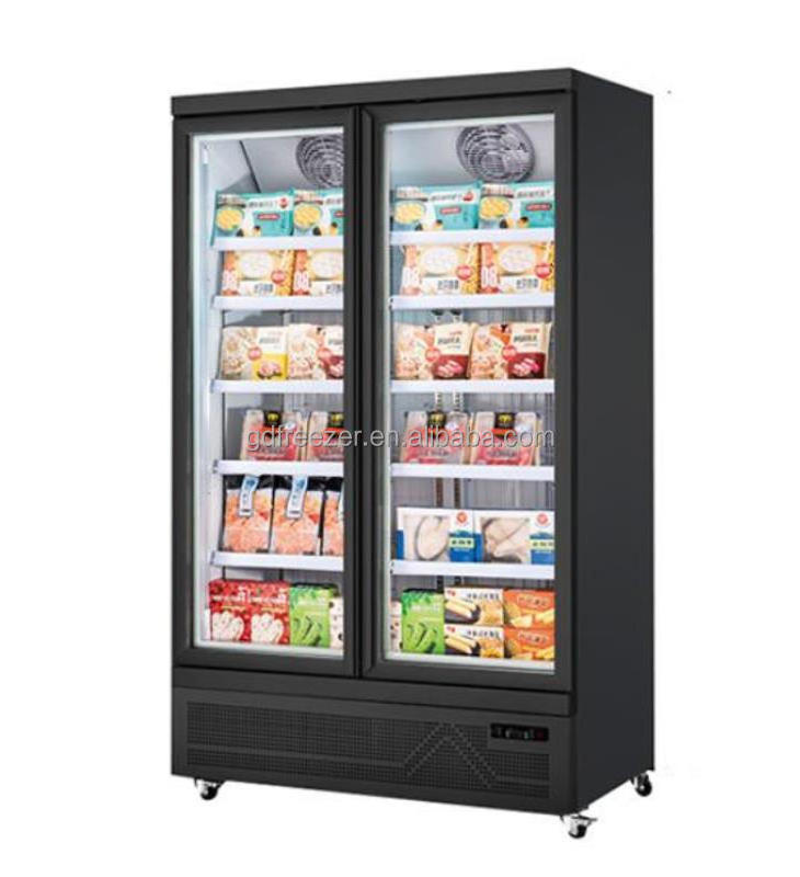 Commercial stand display freezer / Supermarket Glass doors vertical freezer