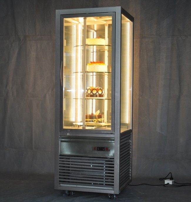 4 Side glass Bakery Rotating display cooler / Cake Revolve showcase cabinet fridge