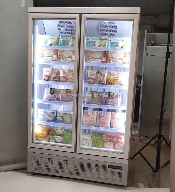 Commercial stand display freezer / Supermarket Glass doors vertical freezer