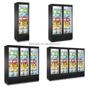 Commercial stand display freezer / Supermarket Glass doors vertical freezer