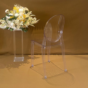 Louis Kids Ghost Wedding Chairs French Crystal Clear Plastic Tiffany Resin Party Chiavari Event Rental Acrylic Dining Chair