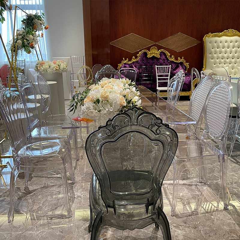 Louis Kids Ghost Wedding Chairs French Crystal Clear Plastic Tiffany Resin Party Chiavari Event Rental Acrylic Dining Chair