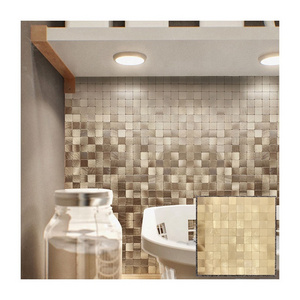 Factory sale gold square stick and peel tiles mosaic tile for kitchen and bathroom wall tile kitchen backsplash wall backsplash