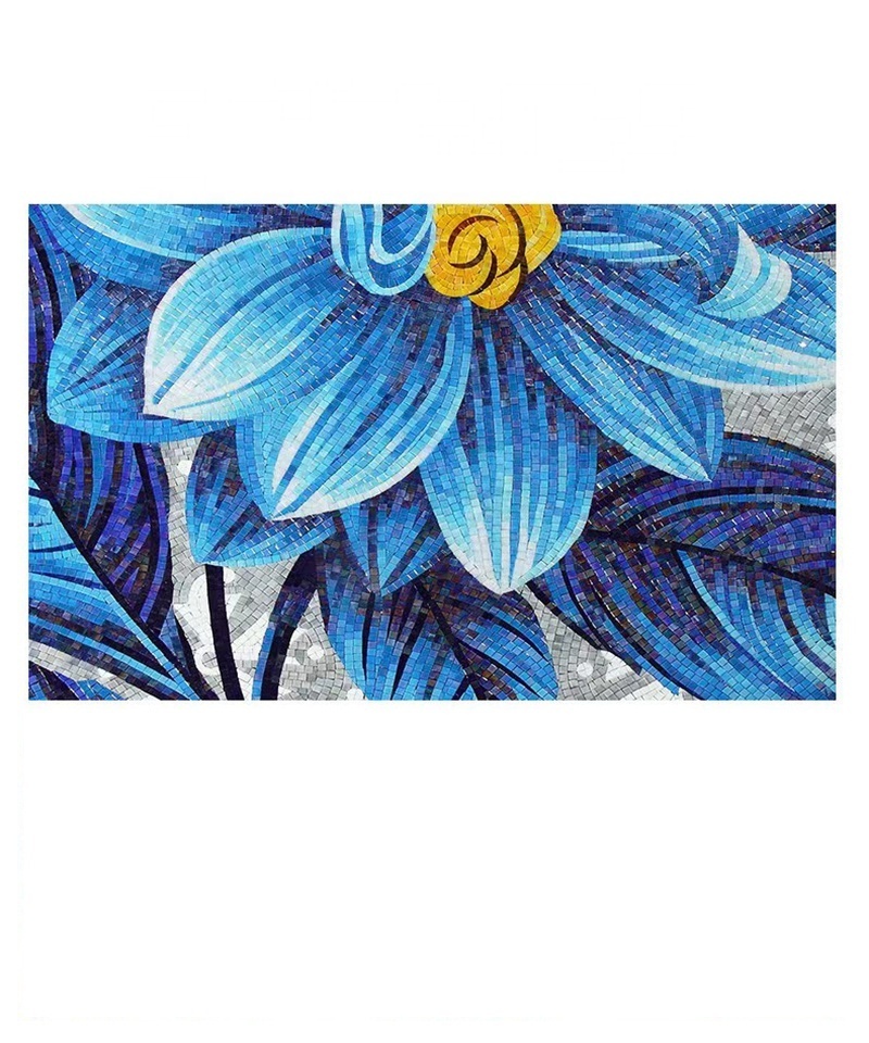 Custom blue flower mosaic art backsplash living room backsplash for apartment wall tile mosaic