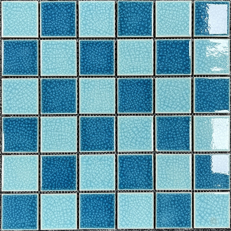 Mixed Color Blue Ceramic mosaic design cheap swimming pool tile for sale