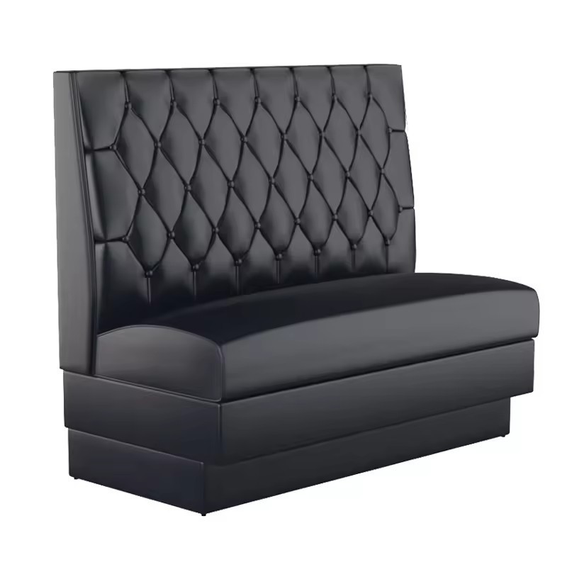 Custom Restaurant Fast Food Coffee Cafe Booths Sofa Modern Black Nightclub Club Commercial Furniture Leather Booth Seating