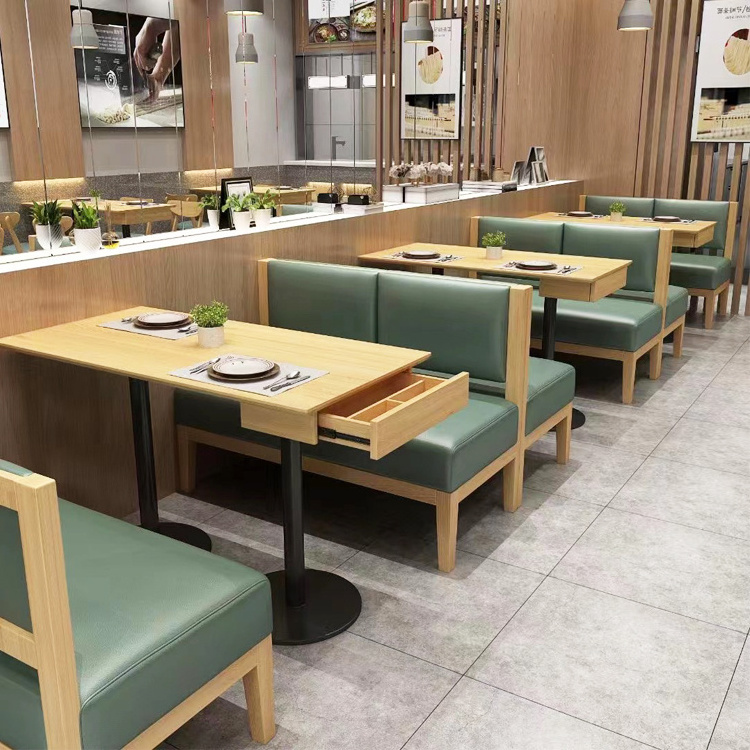 Custom Design Modern Cafe bench seating fast food Restaurant Tables and Chairs Sets Coffee Shop Furniture Restaurant Booths