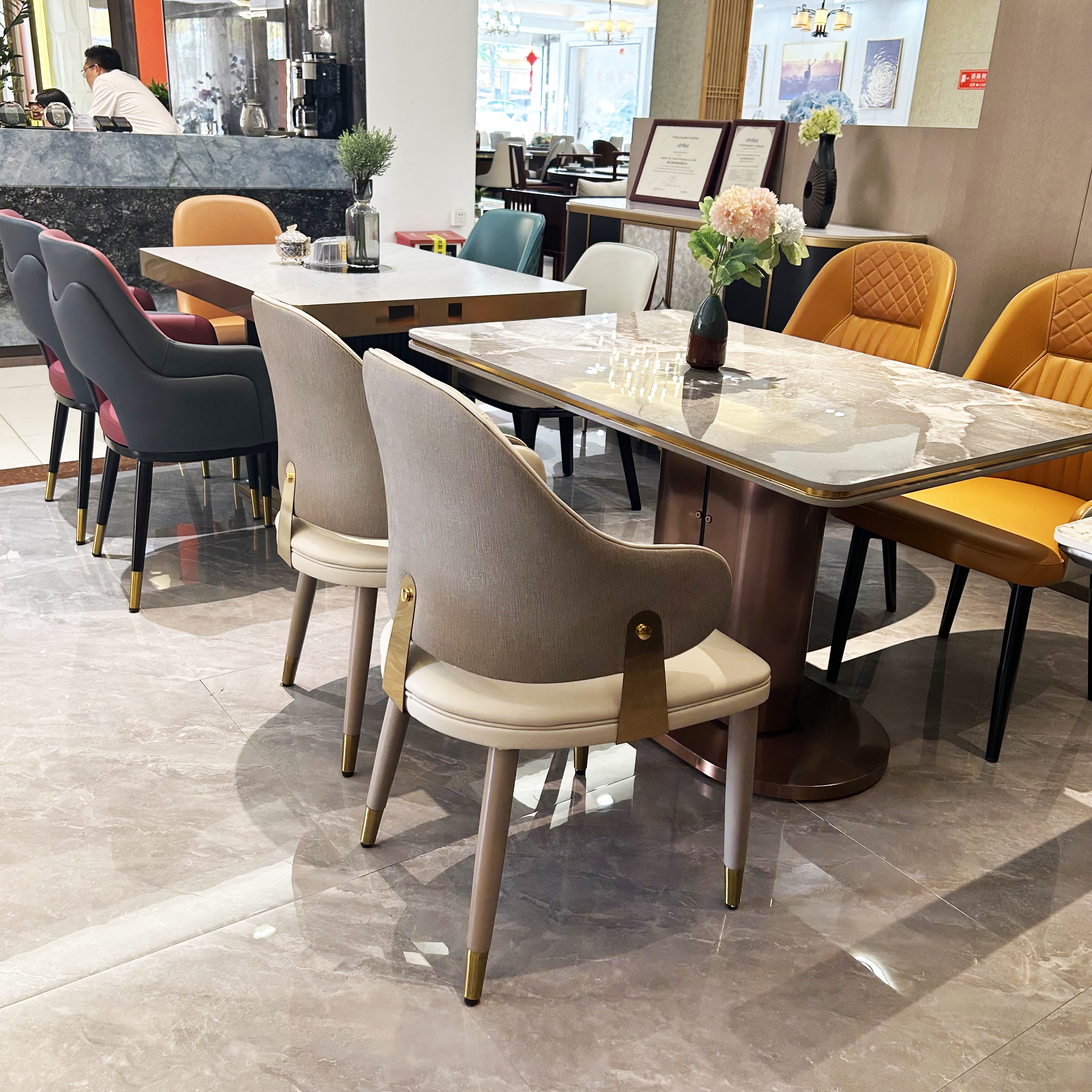 Nordic Modern Home Furniture Dinning Room Table Set Square Round Marble Dining Restaurant Table and Chairs Furniture