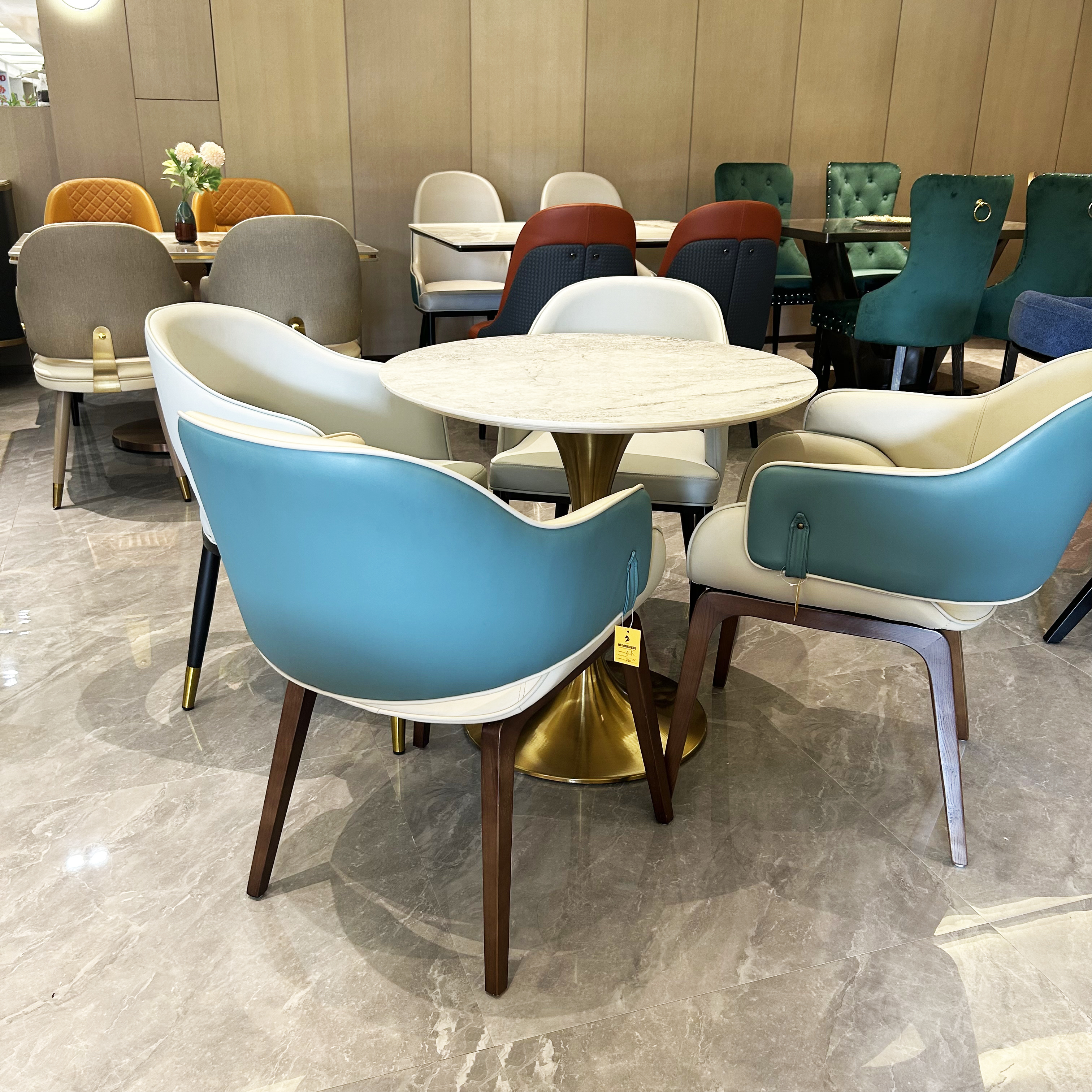 Nordic Modern Home Furniture Dinning Room Table Set Square Round Marble Dining Restaurant Table and Chairs Furniture