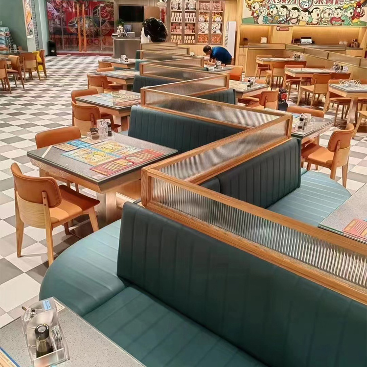 Custom Design Modern Cafe bench seating fast food Restaurant Tables and Chairs Sets Coffee Shop Furniture Restaurant Booths