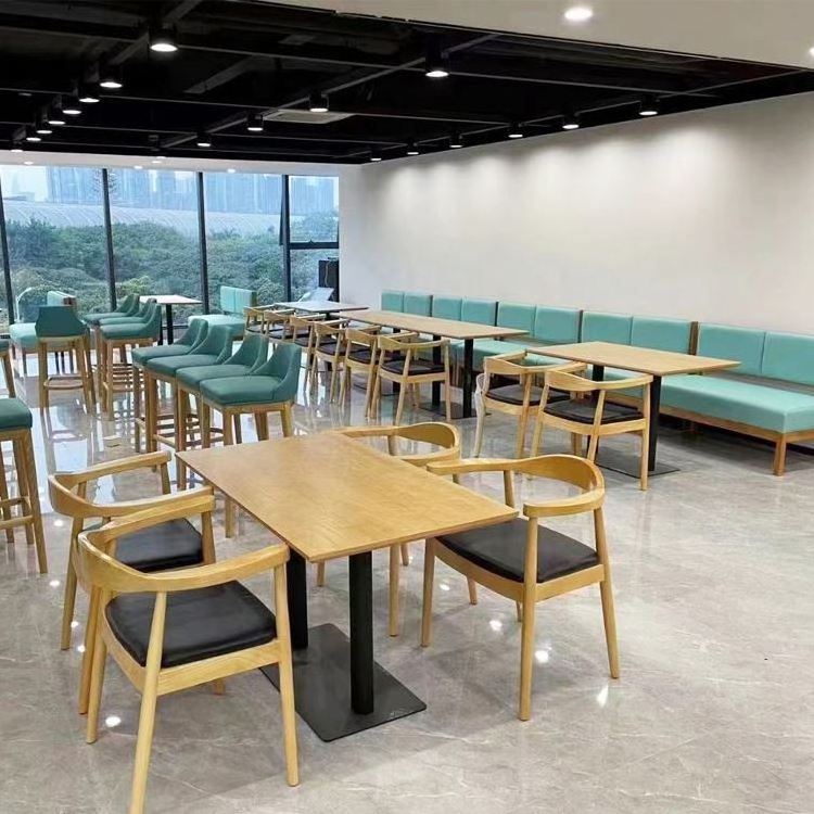 Commercial use double side restaurant leather booth seating fast food sofa chairs and tables set