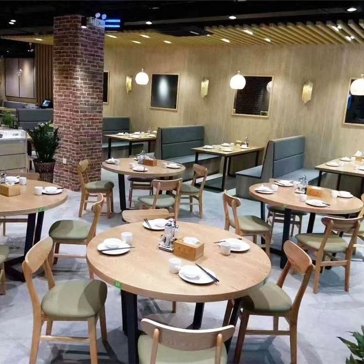 Commercial use double side restaurant leather booth seating fast food sofa chairs and tables set