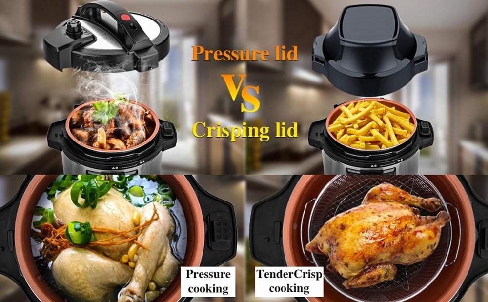 GTAP06E Electric Portable Pressure Pot Multicooker Air Fryer Steam Rice Electric Pressure Cooker