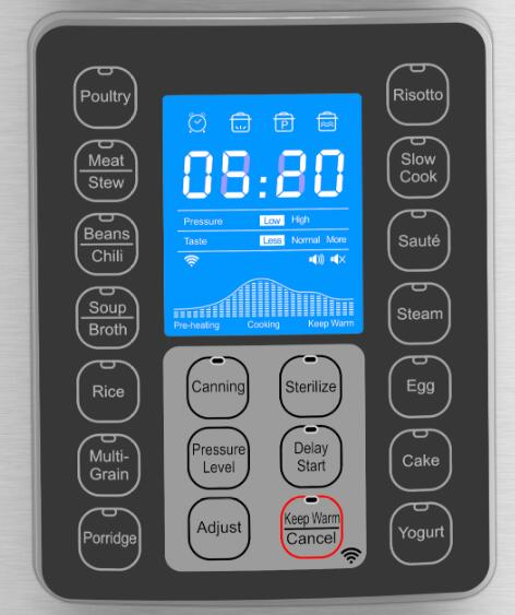 GT601-M09 LCD mode one touch 16  program settings Poultry, Meat, Beans/chili, rice, porridge, slow cook,Electric Pressure Cooker