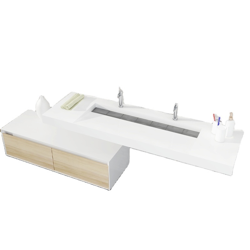 GM Modern Design Acrylic Basin Sink Wall-Hung Rectangular Bathroom Wash Basin Popular Sanitary Accessory Made Solid Stone