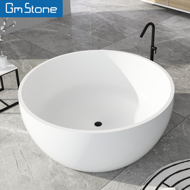 GM Round freestanding bath tub bathtub bathroom artificial stone bath tub bathtub