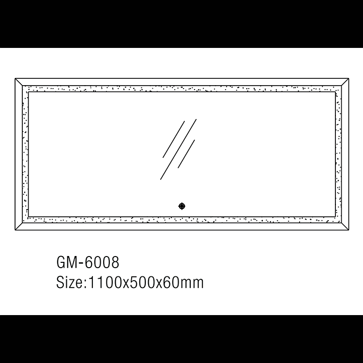 GM-6008 Hot Sale Waterproof Bathroom Wall mirror LED solid Surface Frame Mirror