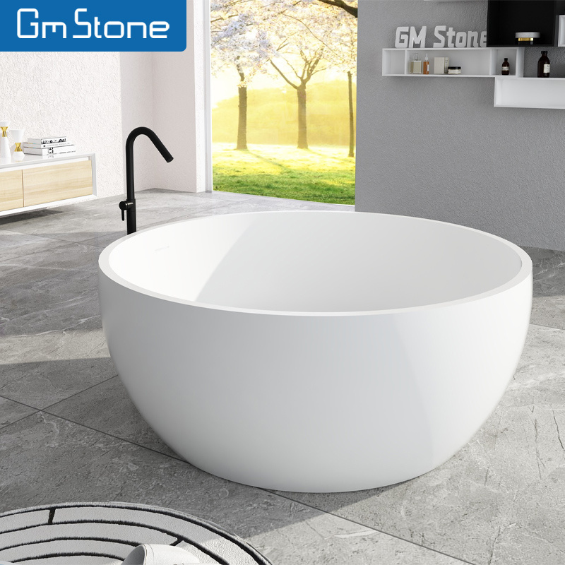 GM Round freestanding bath tub bathtub bathroom artificial stone bath tub bathtub