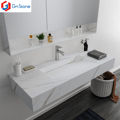 Solid surface modern wall  furniture counter top hand wash basin artificial stone sink pattern bathroom vanity bathroom basin