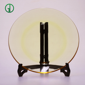 High quality amber glass dish plate heat resistant microwavable dinner plate