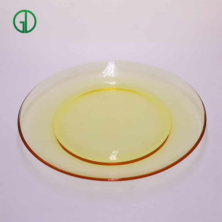 Wholesale High borosilicate Clear Glass Dinner Plates Sets & Clear Glass Charger 13 Inch Dinner Plate