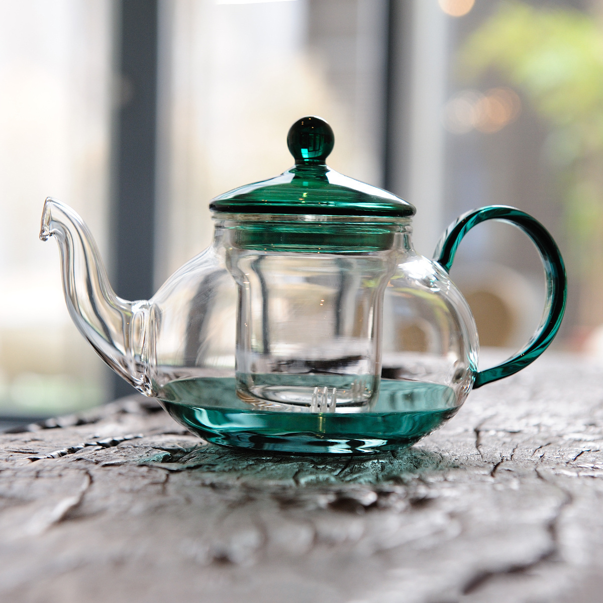 Custom High Quality Borosilicate Glass Tea Maker Cup Set 4 Cup Teapot with Infuser Strainer Warmer New Chinese Style Design