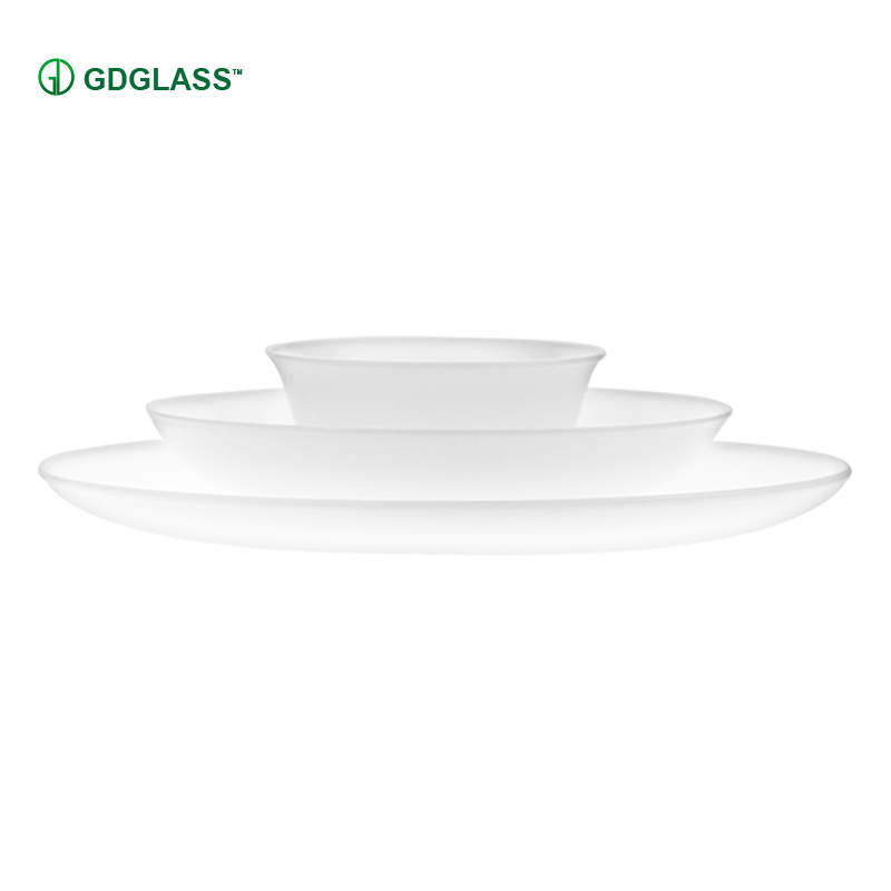 Clear glassware small round shape tempered glass dinner serving plate daily used kitchenware in home