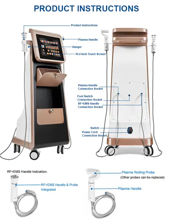 Face Resurfacing Fractional plasma Facial Muscle Stimulation Face sculpting Plasma lift anti-aging radio frequency machine