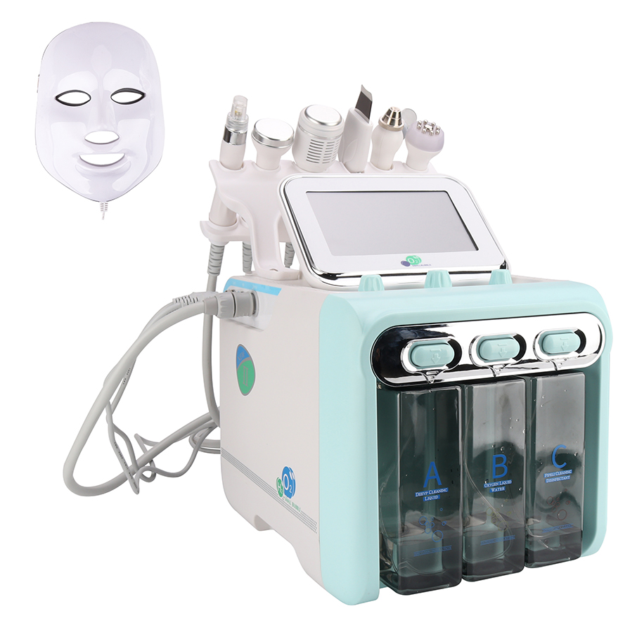 Portable Hydra small bubble 7 in 1 Hydro microdermabrasion aqua peeling beauty facial machine with led mask