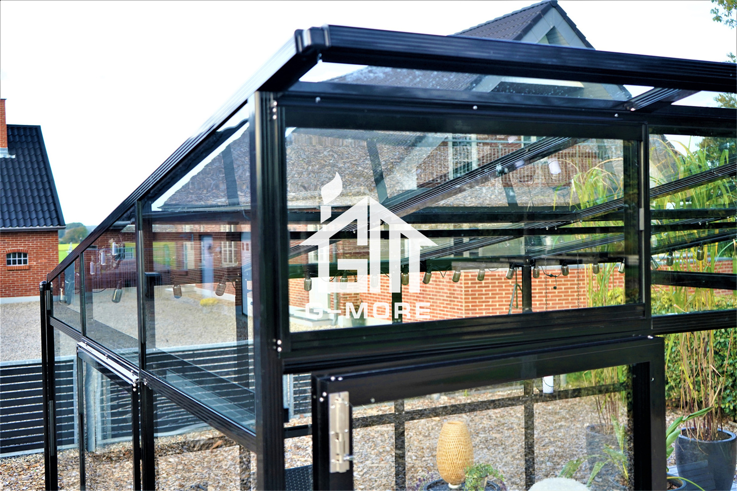 G-More Elegant Pent Roof Glass Sunroom Glasshouse