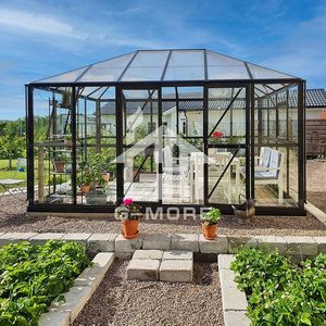 15"*10" Luxury Gazebo Greenhouse Royal Park Garden Greenhouse Tempered Glass Hobby Garden Greenhouses