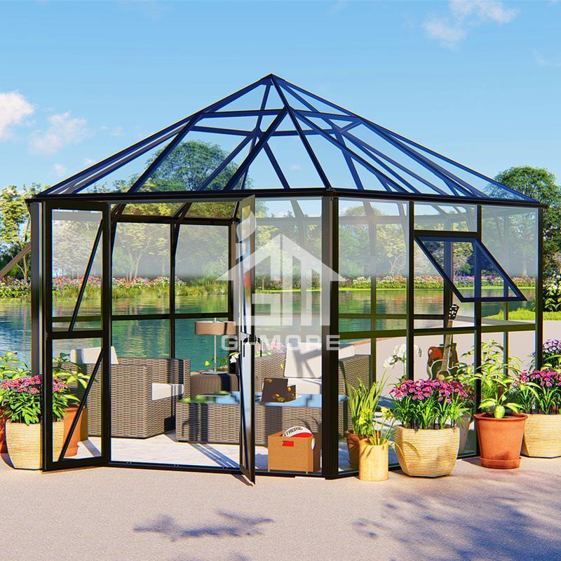 G-MORE ELEGANT GARDEN BUILDING HEXAGONAL SERIES GE603 ALL GLASS GREENHOUSE FOR OUTDOOR