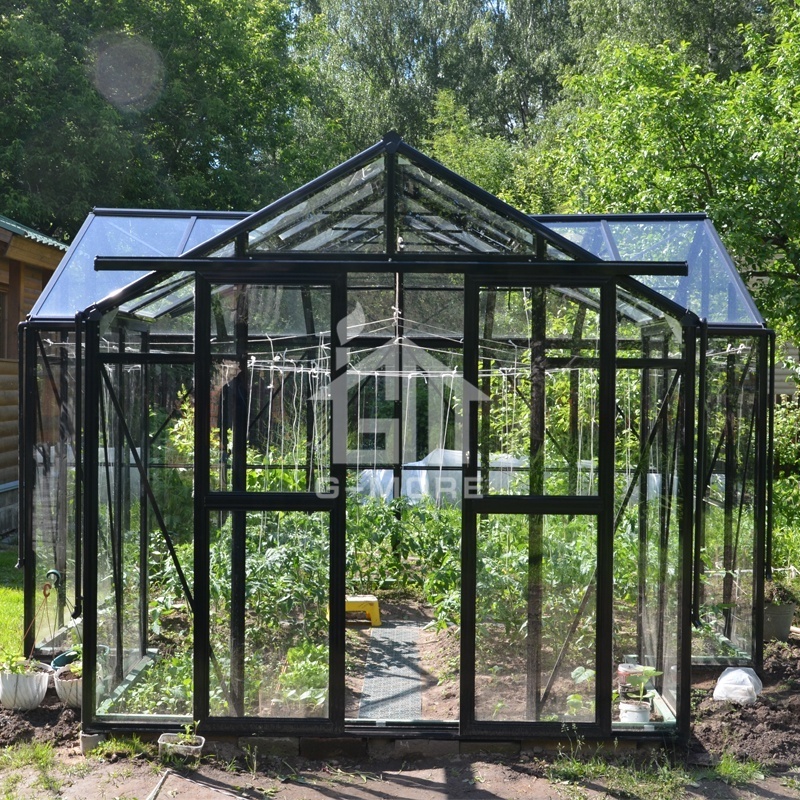 Out door Waterproof high end polycarbonate greenhouse easy assembly flower garden greenhouses