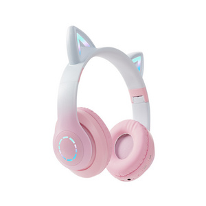 Cut cat ear headphones wireless auricular bluetooths