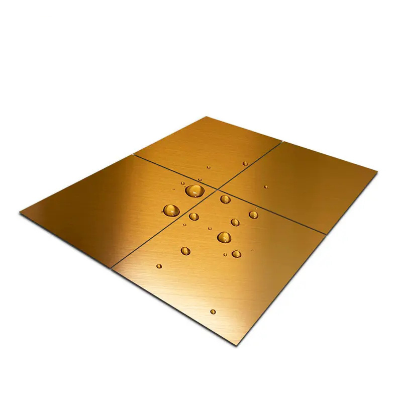 AISI 201 304 316 430 Grade ss sheet and coil gold Mirror Brushed bronze hairline Stainless Steel Sheet For Building Decoration