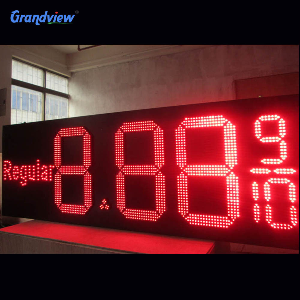 Outdoor remote control 7 segment digital gas price Led display number screen signboard