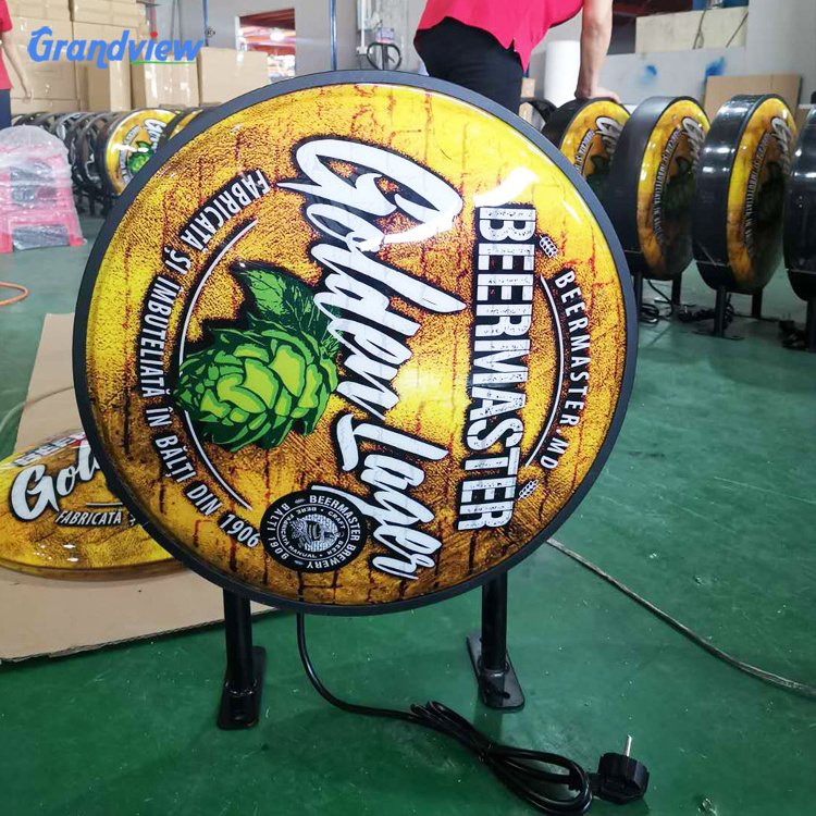 Outdoor double side acrylic vacuum forming led light box for beer shop