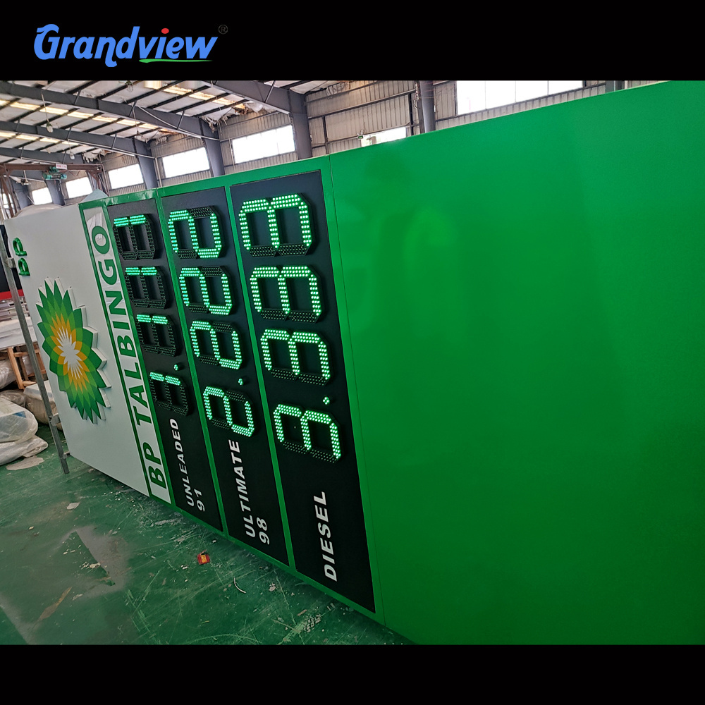 Petrol station led digital signage advertising pylon sign for price display