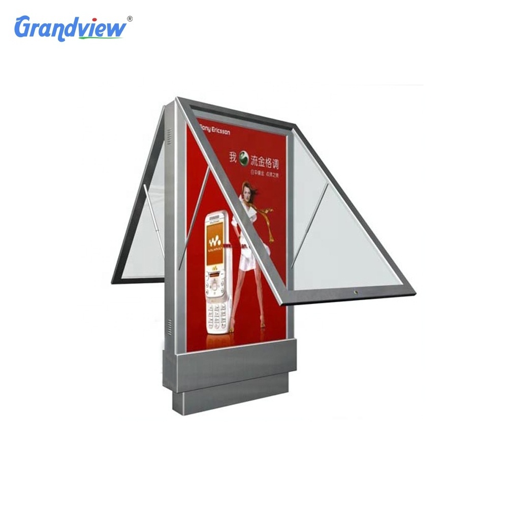 Bus shelter advertising equipment led backlit poster frame rotating billboard