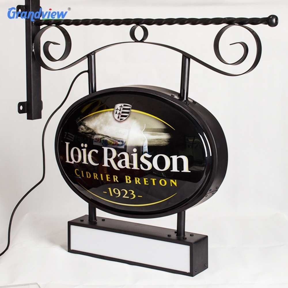 Outdoor advertising outdoor oval round plastic acrylic vacuum forming light box