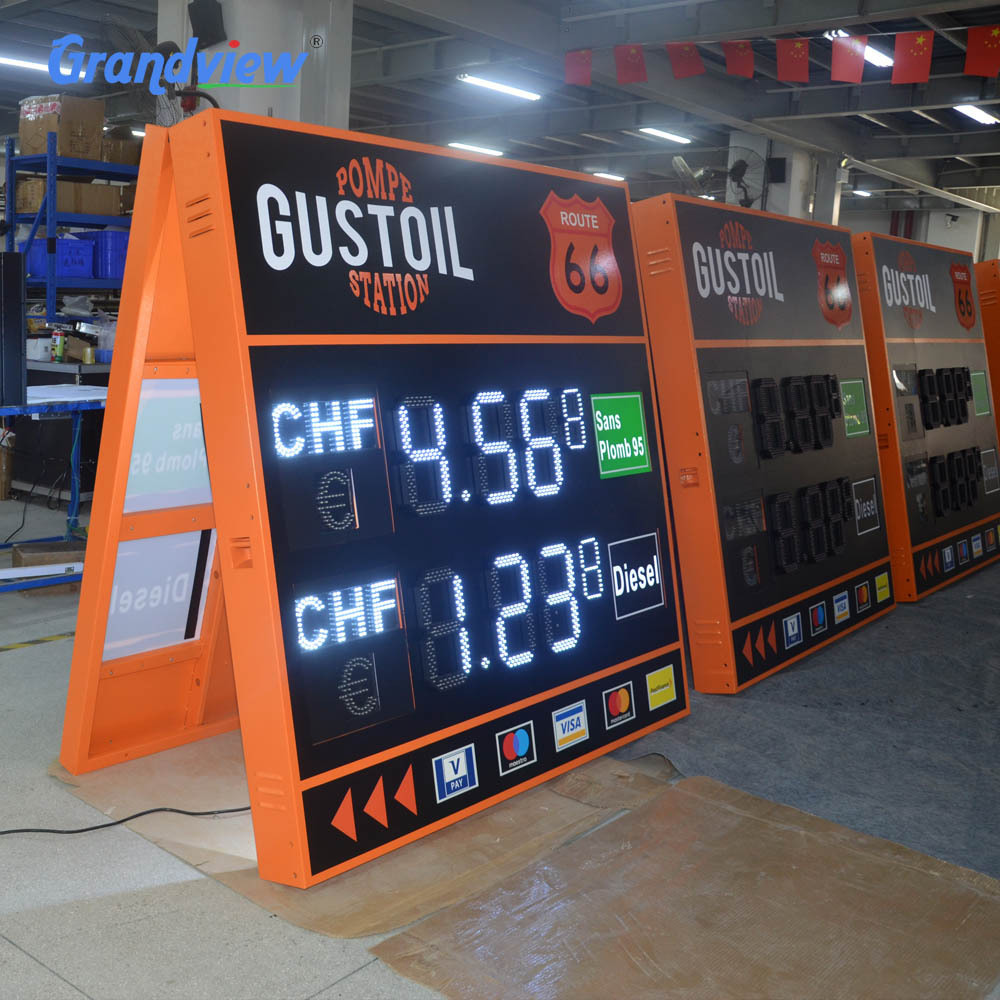 Waterproof digital channel LED screen oil price sign for gas station