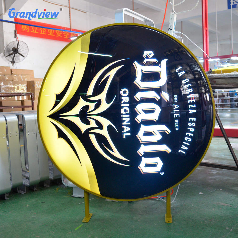 Outdoor advertising outdoor oval round plastic acrylic vacuum forming light box