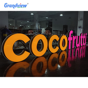 Advertising Illuminated Outdoor Light Led Letter Business Store Sign 3D Acrylic Light Up Custom Logo Letter Sign