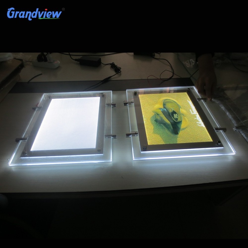 LED double sided ceiling hanging advertising aluminum poster frame light box for window display