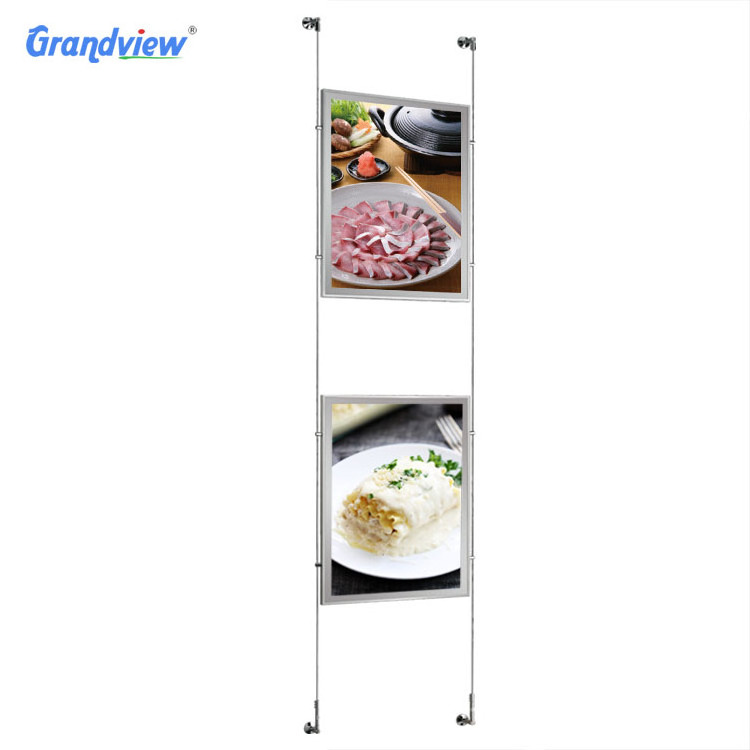 LED double sided ceiling hanging advertising aluminum poster frame light box for window display